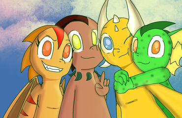 OCs posing for a group photo