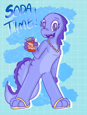 Fanart of Lorus Lochness from Pinata Puppy World