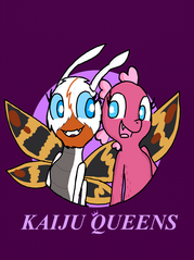 Mothra and Gojirin design for a shirt on my shop.